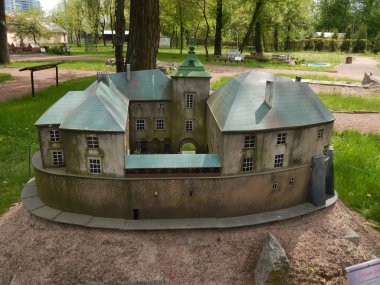 Park Kiev minyatür, Kiev, Ukrayna - 1 Mayıs 2016. Architectur