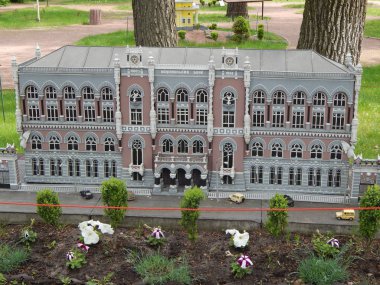 Park Kiev minyatür, Kiev, Ukrayna - 1 Mayıs 2016. Architectur