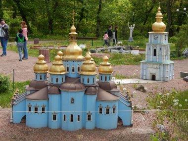 Park Kiev minyatür, Kiev, Ukrayna - 1 Mayıs 2016. Architectur