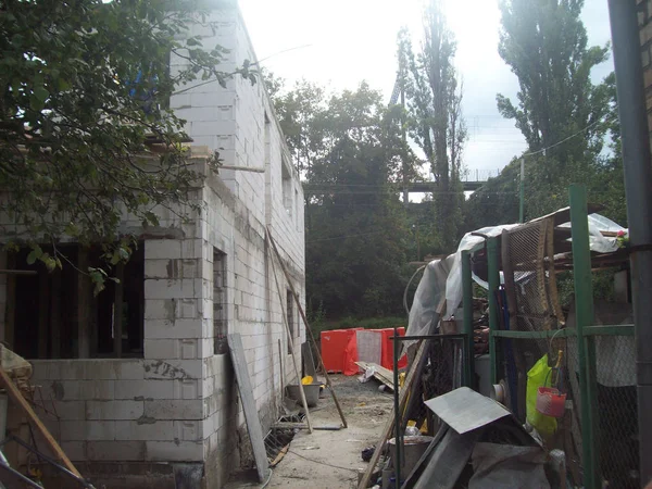 Construção da casa de campo de materiais de construção — Fotografia de Stock