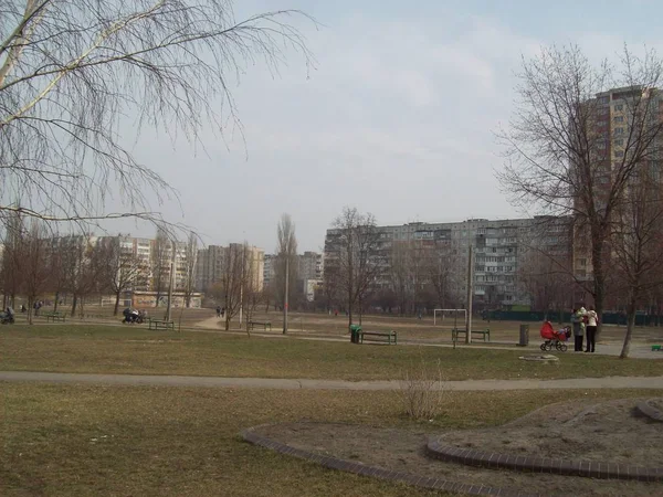 VYSHNEVE, UCRANIA - 2 DE ABRIL DE 2011. La gente en las calles de la ciudad — Foto de Stock