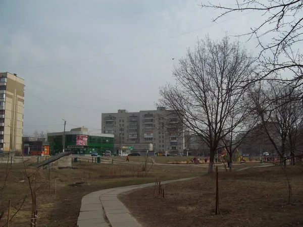 VYSHNEVE, UCRANIA - 2 DE ABRIL DE 2011. La gente en las calles de la ciudad — Foto de Stock