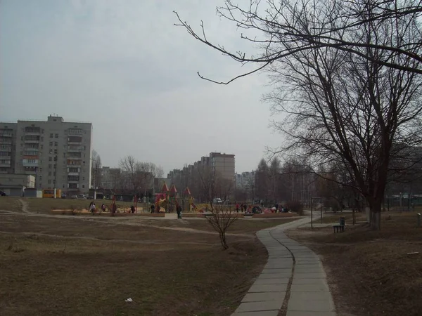 VYSHNEVE, UCRANIA - 2 DE ABRIL DE 2011. La gente en las calles de la ciudad — Foto de Stock