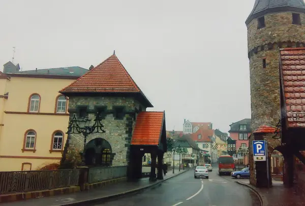 Bad Homburg, Duitsland-28 december 2007: architectuur en mensen — Stockfoto