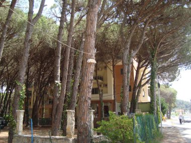 Durres, Arnavutluk - 25 Mayıs 2017: Mimarlık, peyzaj ve natu