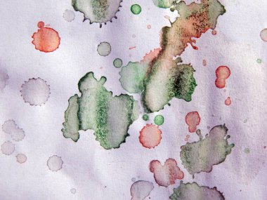 Suluboya çizimler beyaz kağıt arka plan üzerine çizilmiş boyalar