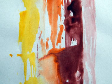 Suluboya çizimler beyaz kağıt arka plan üzerine çizilmiş boyalar