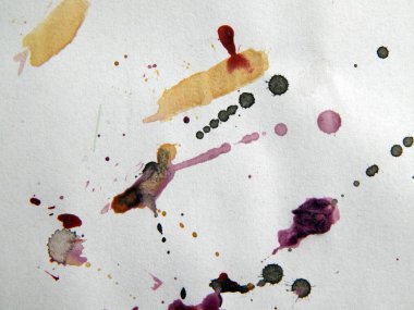 Suluboya çizimler beyaz kağıt arka plan üzerine çizilmiş boyalar