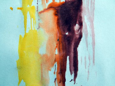 Suluboya çizimler beyaz kağıt arka plan üzerine çizilmiş boyalar