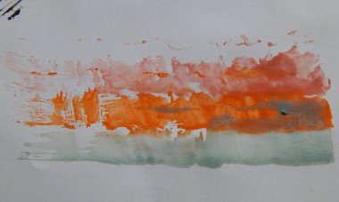 Suluboya çizimler beyaz kağıt arka plan üzerine çizilmiş boyalar