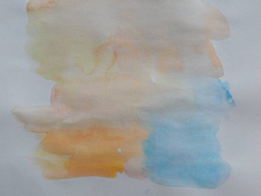 Suluboya çizimler beyaz kağıt arka plan üzerine çizilmiş boyalar