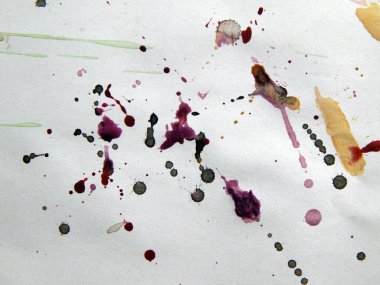 Suluboya çizimler beyaz kağıt arka plan üzerine çizilmiş boyalar