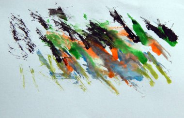 Suluboya çizimler beyaz kağıt arka plan üzerine çizilmiş boyalar