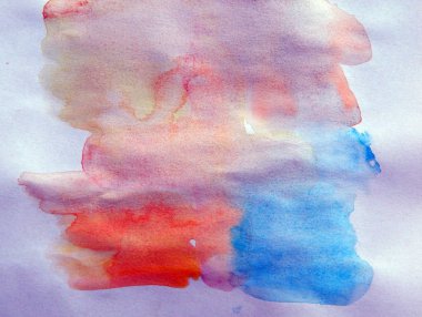 Suluboya çizimler beyaz kağıt arka plan üzerine çizilmiş boyalar