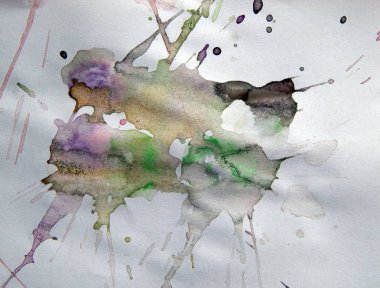 Suluboya çizimler beyaz kağıt arka plan üzerine çizilmiş boyalar