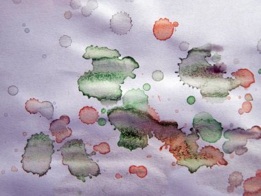 Suluboya çizimler beyaz kağıt arka plan üzerine çizilmiş boyalar