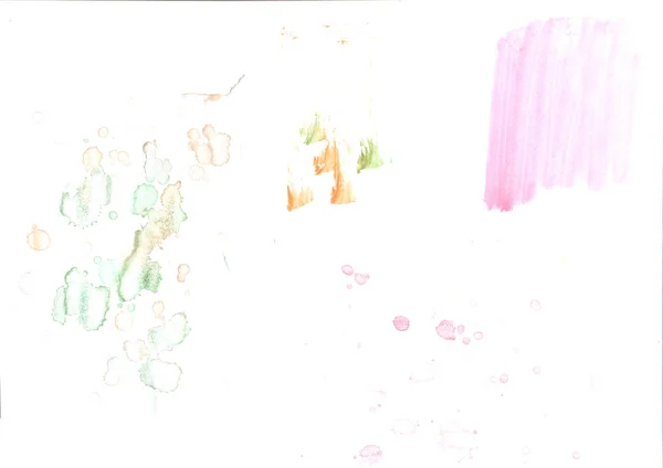 Suluboya çizimler beyaz kağıt arka plan üzerine çizilmiş boyalar — Stok fotoğraf