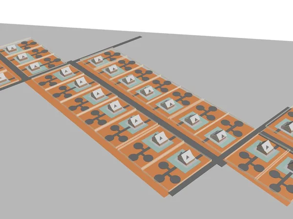 건축 프로젝트 3D 모델 vizualization 건물 — 스톡 사진