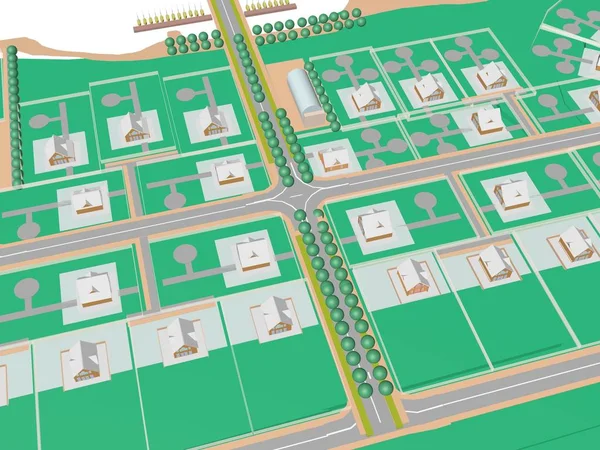 건축 프로젝트 3D 모델 vizualization 건물 — 스톡 사진