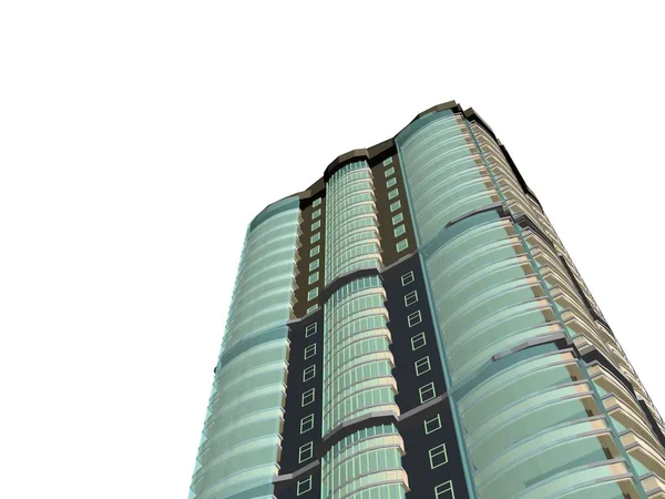 Arquitetura projeto 3d modelo vizualização edifício — Fotografia de Stock
