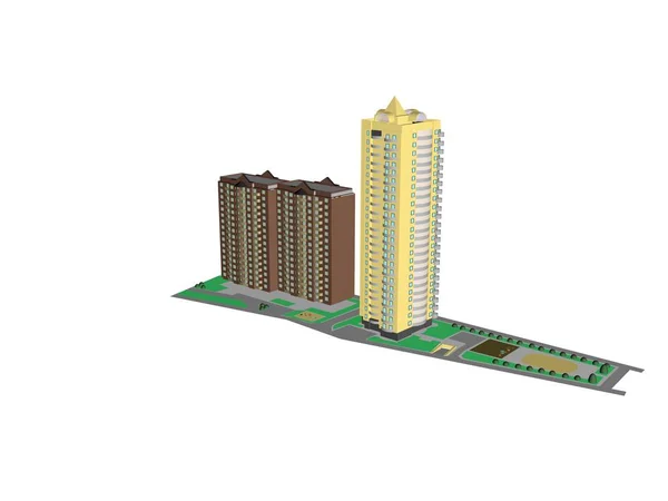 Projet d'architecture 3d modèle vizualization building — Photo