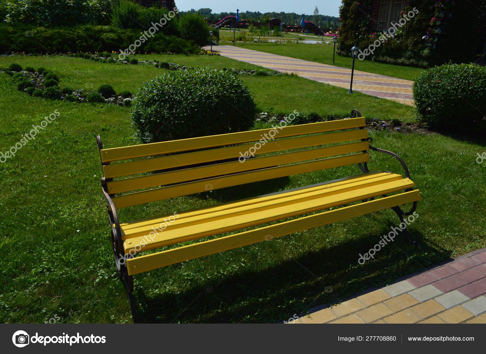 Small Architectural Forms In The Park Benches Stock Photo