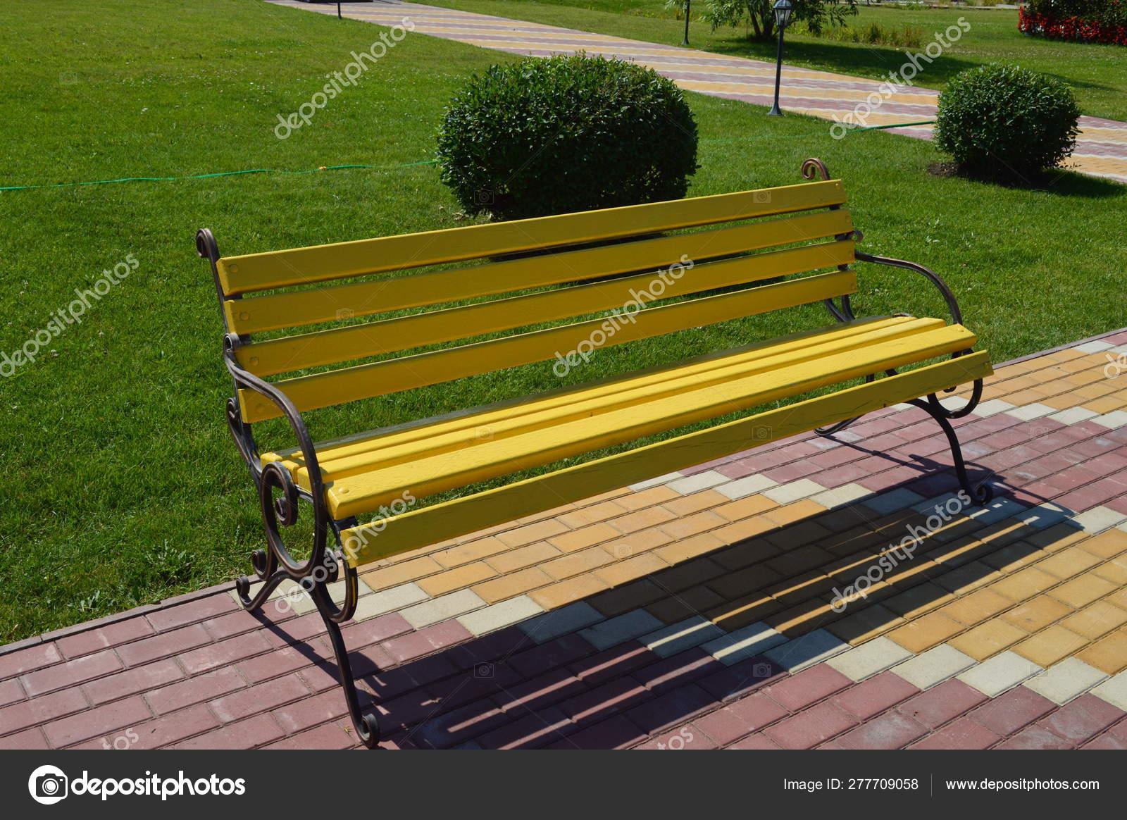 Small Architectural Forms In The Park Benches Stock Photo