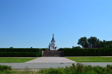 Kovalivka, Ukrayna-22 Haziran 2019: Mimarlık ve insanlar t