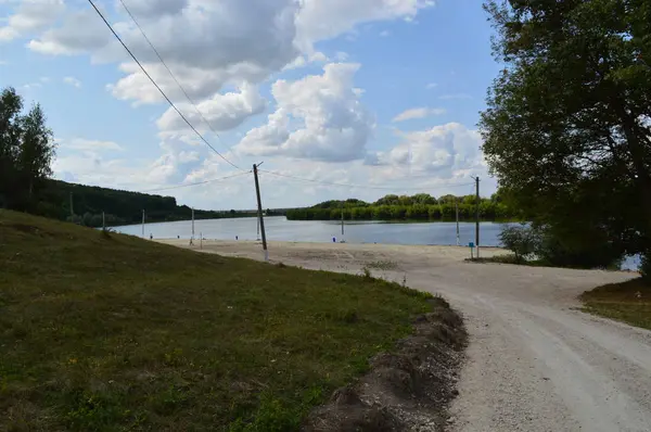 Rivier panorama en water textuur — Stockfoto