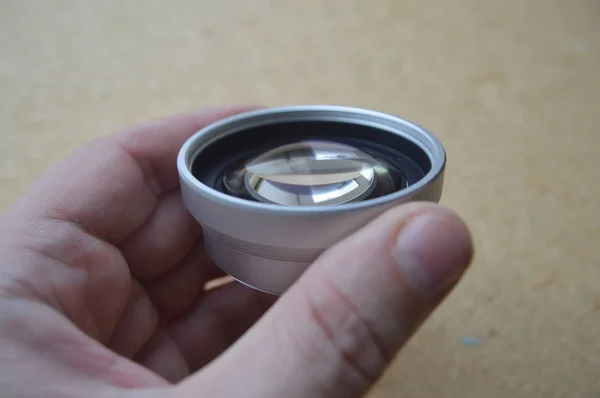 Optische toestellen voor de camera en het spiegelglas — Stockfoto