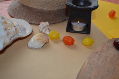 Sonbahar kestaneleri yakın planda parkın zemininde