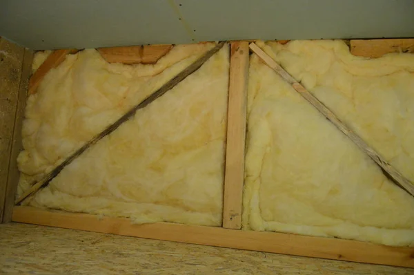 stock image Insulation of the frame house with drywall in the interior