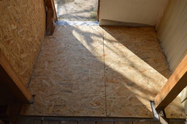 Rüzgarın korumasını ve döşemeyi tahtalar arasındaki tahtalardan korur.