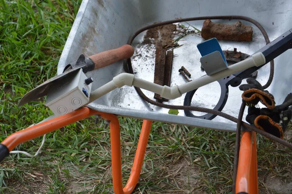 Los Artefactos Traición Con Detector Metales — Foto de Stock