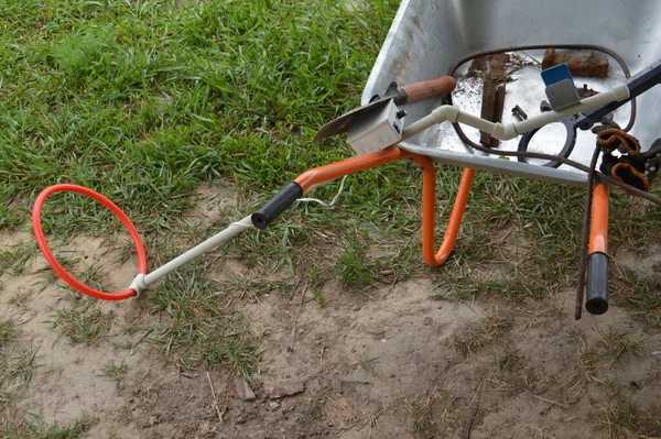 Förräderi Artefakter Med Metalldetektor — Stockfoto