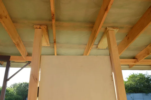 Construction Vestibule Veranda Racks Beams — Stock Photo, Image