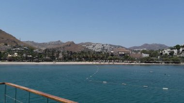 BODRUM, TURKISH - 05 Temmuz 2020: Bagla Körfezi Panoraması Ege Denizi