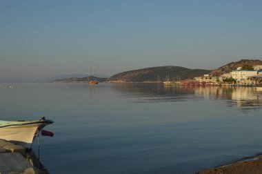 GUMBET, TURKISH - 02 Temmuz 2020 Bodrum plaj ve plaj panoraması