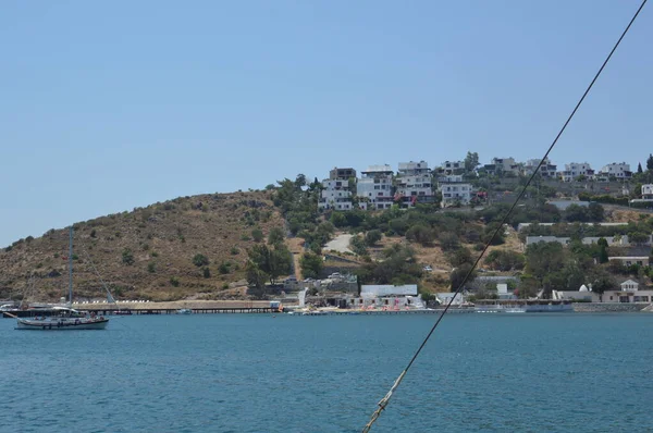 Bodrum Turquía Julio 2020 Panorama Playa Camellos Mar Egeo —  Fotos de Stock