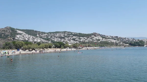 Бодрум Туркиш Июля 2020 Года Панорама Верблюжьего Пляжа Эгейского Моря — стоковое фото