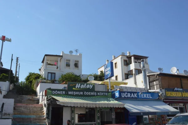 Gumbet Turkish July 2020 Overview Bodrum City People Streets — 图库照片