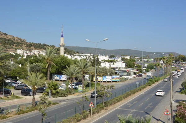 Gumbet Turkish Julho 2020 Visão Geral Cidade Bodrum Pessoas Nas — Fotografia de Stock