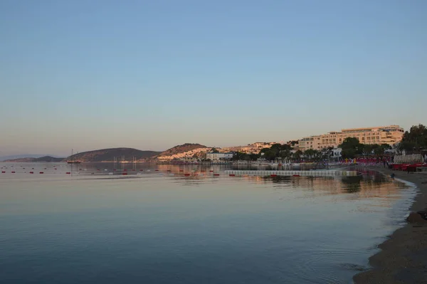 Gumbet Türkische Juli 2020 Strand Und Strandpanorama Bodrum — Stockfoto