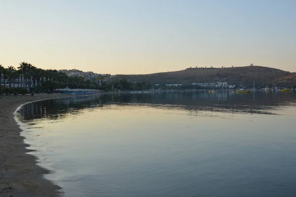 Gumbet Turkish Juli 2020 Strand Och Strandpanorama Bodrum — Stockfoto