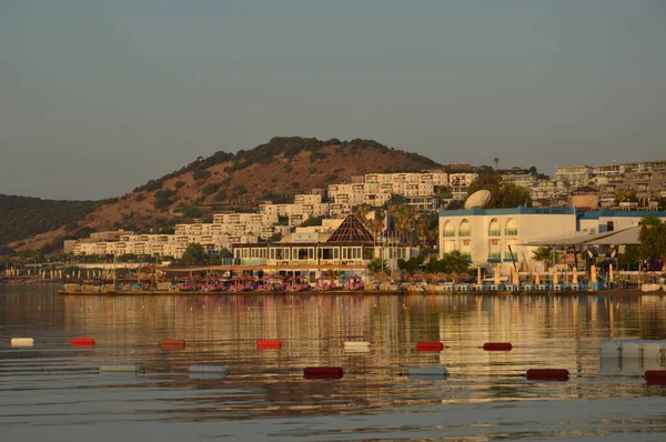 Gumbet Turkish Juli 2020 Strand Och Strandpanorama Bodrum — Stockfoto