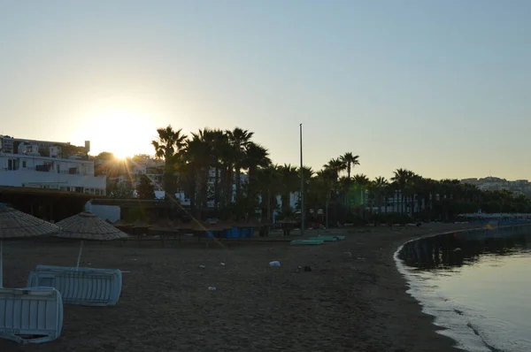 Gumbet Turkish Julho 2020 Panorama Praia Praia Bodrum — Fotografia de Stock