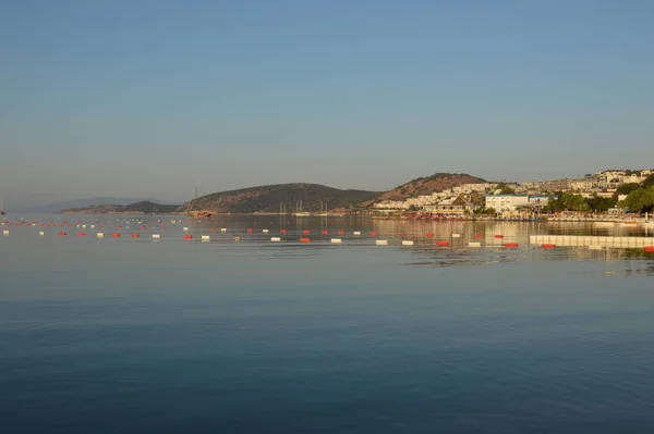 Gumbet Turkish Juli 2020 Strand Och Strandpanorama Bodrum — Stockfoto