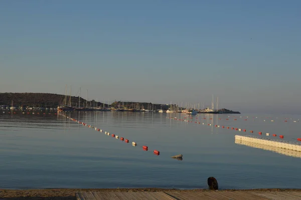 Gumbet Turkish Června 2020 Plážové Plážové Panorama Bodrumu — Stock fotografie