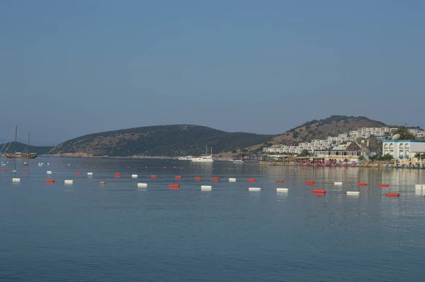 Gumbet Türkische Juli 2020 Strand Und Strandpanorama Bodrum — Stockfoto