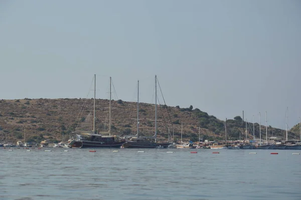 Gumbet Turkish July 2020 Beach Beach Panorama Bodrum — 图库照片